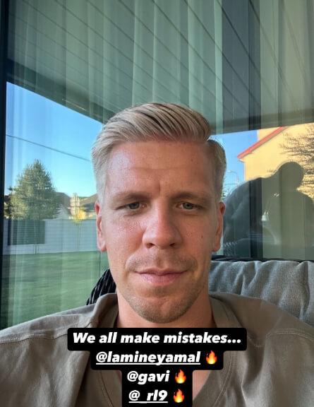 Szczesny enseñando su nuevo look (Instagram: @wojciech.szczesny1)