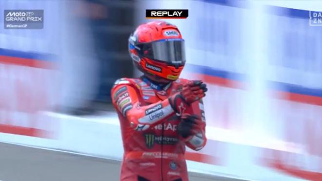 Marc Márquez, en el Gran Premio de Alemania (Foto: DAZN).