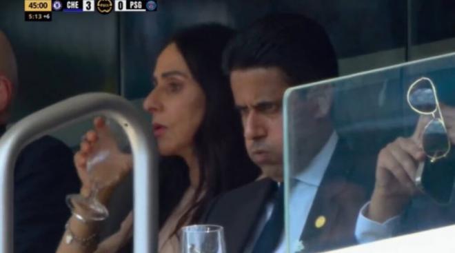 Nasser Al-Khelaifi, en el palco (Foto: Telecinco)