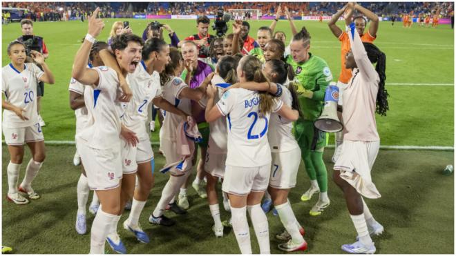 Francia celebra la victoria ante Países Bajos. (EFE)