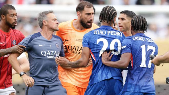 Luis Enrique y su encontronazo con Joao Pedro (Cordon Press)