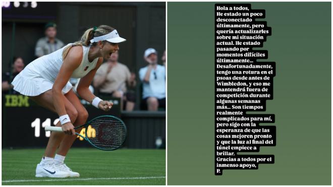 El mensaje de Paula Badosa en redes sociales (captura: Paula Badosa Instagram).