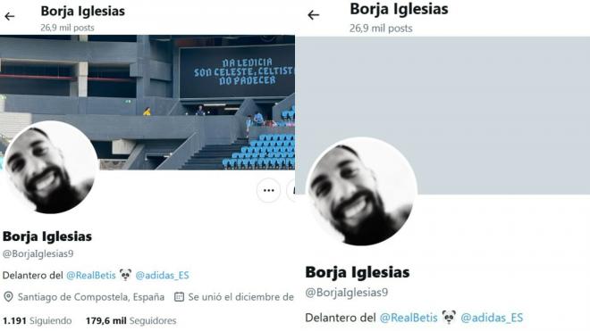 El cambio en el perfil de Twitter/X de Borja Iglesias.