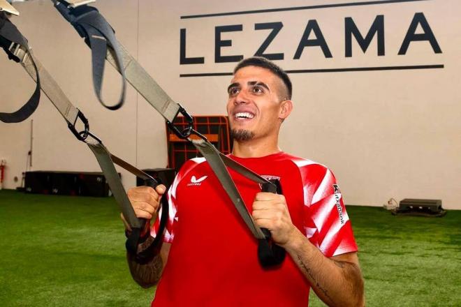 El meta de Zarautz Alex Padilla trabaja en la pretemporada en Lezama (Foto: Athletic Club).