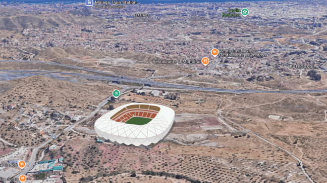 Málaga quiere construir un nuevo estadio en Puerto de la Torre.