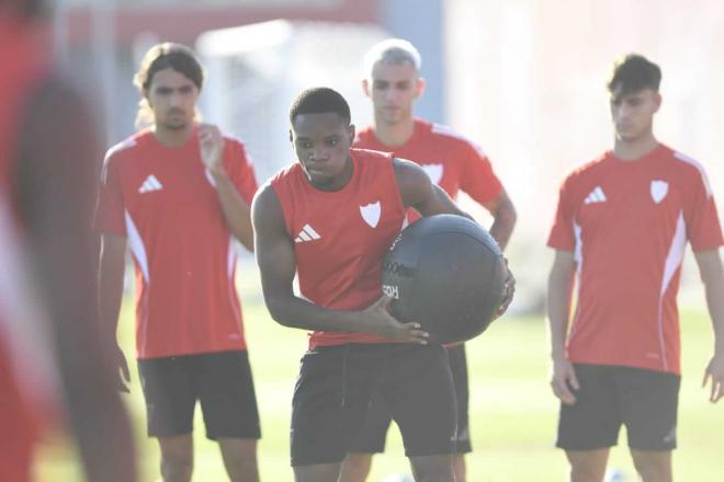 Idumbo Muzambo, entrenando en pretemporada (Foto: Kiko Hurtado).