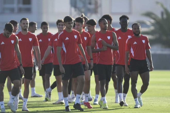 Lulo y Sow, entrenando en pretemporada (Foto: Kiko Hurtado).