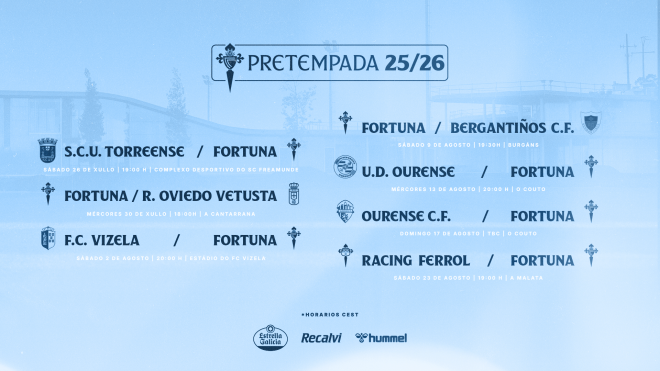 Calendario de partidos del Celta Fortuna (Foto: RC Celta).