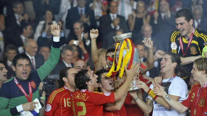 Andrés Palop con la camiseta de Arconada en la Eurocopa 2008. (Foto: UEFA)