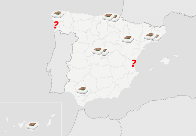 El mapa de sedes de España para el Mundial 2030