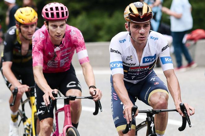 Remco Evenepoel, en la subida al Tourmalet antes de abandonar el Tour (Foto: Cordon Press).