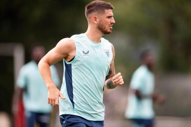 El 'Ciervo' Oihan Sancet entrenando en Lezama (Foto: Athletic Club).