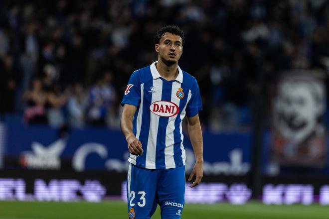 El Hilali, en un partido del Espanyol (FOTO: Cordón Press).