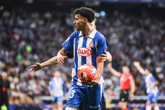El Hilali, en un partido del Espanyol (FOTO: Cordón Press).