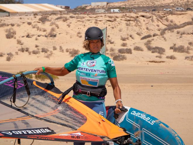 Sarah-Quita Offringa, antes de su prueba en Fuerteventura.