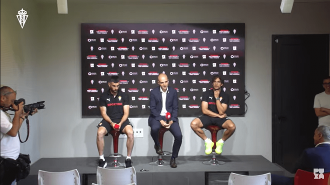 David Guerra, en la presentación del Sporting de Pablo Vázquez y Álex Corredera.