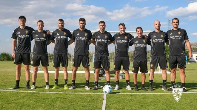 El cuerpo técnico de Gabi Fernández esta pretemporada (Foto: Real Zaragoza).