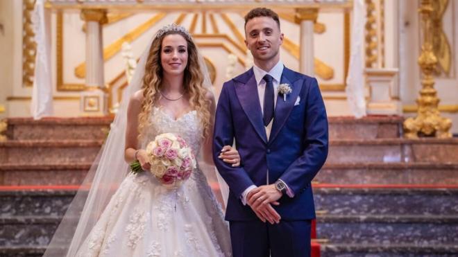 Diogo Jota y Rute Cardoso en el día de su boda (Redes Sociales)