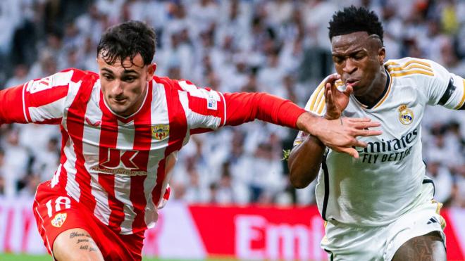 Marc Pubill contra Vinicius en el Bernabéu (Cordon Press)