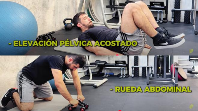 El nutricionista Saúl Sánchez haciendo abdominales (Fotos: Canal de YouTube de @saulnutri)