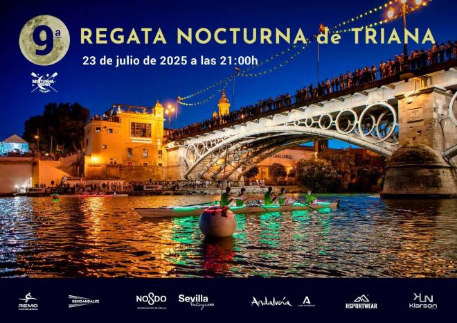 Cartel de la novena edición de la regata nocturna de la Velá de Triana.