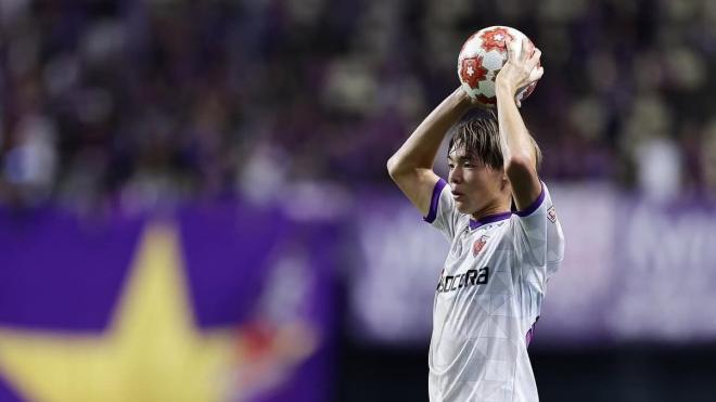 Kazunari Kita, en un partido con Kyoto Sanga (Imagen: @kazunari_0916)