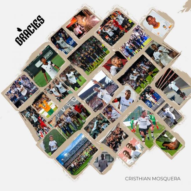 Cristhian Mosquera se despide del Valencia CF