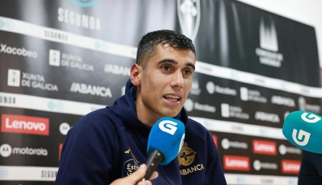 Diego Villares, en rueda de prensa tras el Compostela-Deportivo (Foto: RCD).