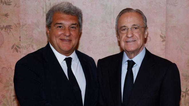 Joan Laporta junto a Florentino Pérez (Redes Sociales)