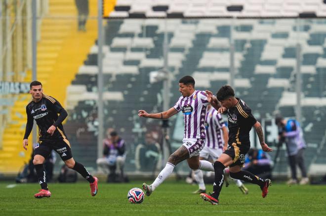 Marcos André, ante Colo Colo en El Monumental (Foto: Real Valladolid).