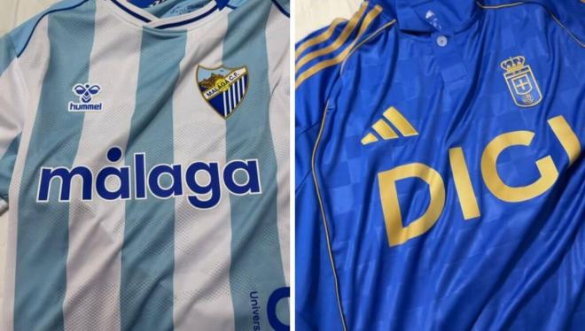 Ibai Llanos presume de las camisetas del Málaga y del Oviedo.