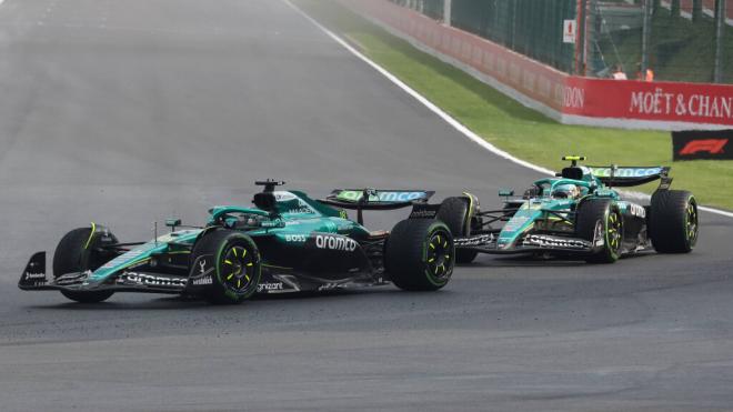 Fernando Alonso y Lance Stroll en su Aston Martin (Cordon Press)