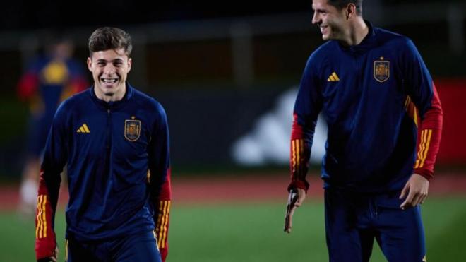 Rodrigo Riquelme y Álvaro Morata también coincidieron en la Selección Española (foto: sefutbol)
