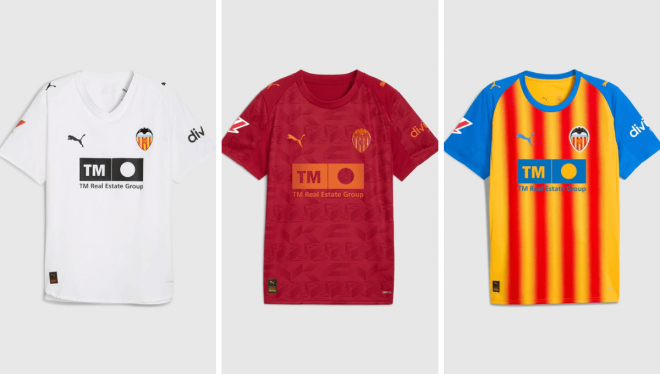 Las camisetas del Valencia CF 2025/2026.