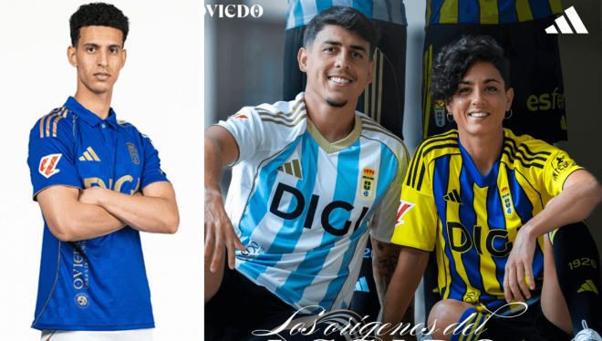 Las camisetas del Real Oviedo 2025/2026.