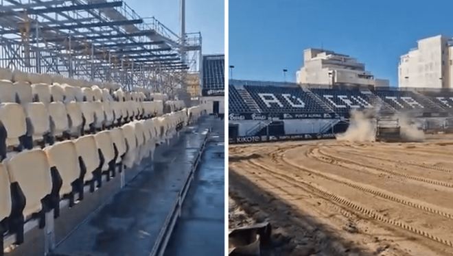 Así está el estadio del AD Ceuta, el Alfonso Murube, a tres semanas de su primer partido.