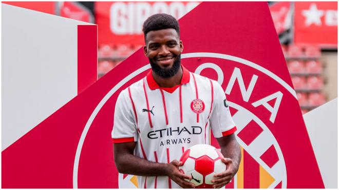 Thomas Lemar, en su presentación con el Girona. (@GironaFC)