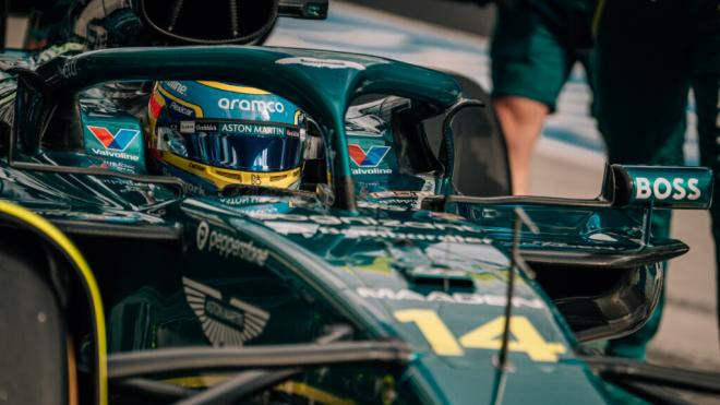Fernando Alonso, en Hungría (Foto: Aston Martin).