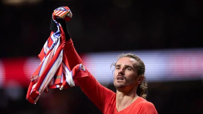 Griezmann celebra un gol con el Atlético de Madrid (Cordon Press)