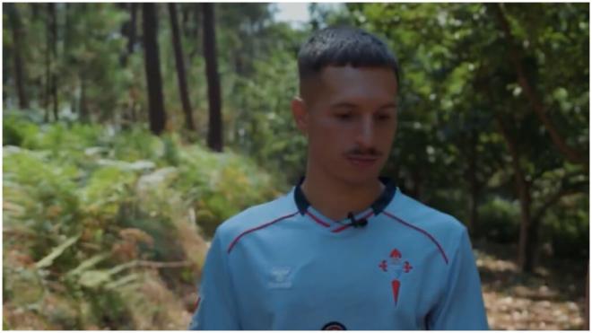 Bryan Zaragoza, en su primera entrevista con el Celta. (Youtube RC Celta)