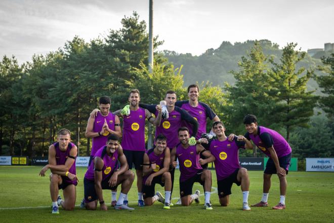 El Barça, en el último entrenamiento en Asia (Foto: FC Barcelona)