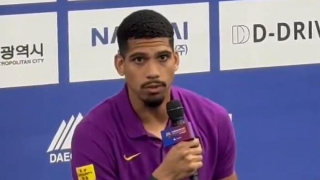 Ronald Araujo tras el partido ante el Daegu (redes sociales)