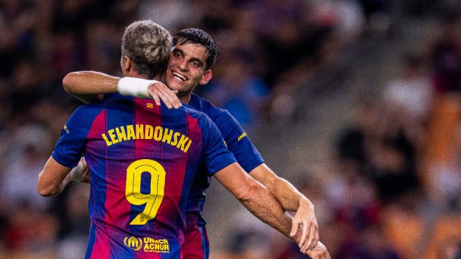 Lewandowski celebrando su gol ante el Daegu (X: @FCBarcelona_es)