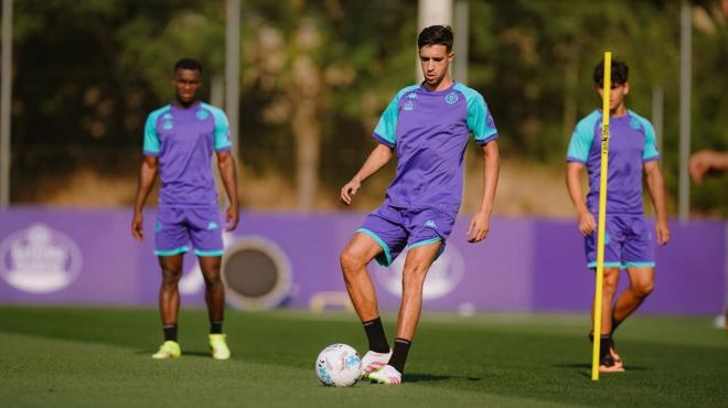 Jaouab, en su primer entrenamiento (Foto: Real Valladolid).
