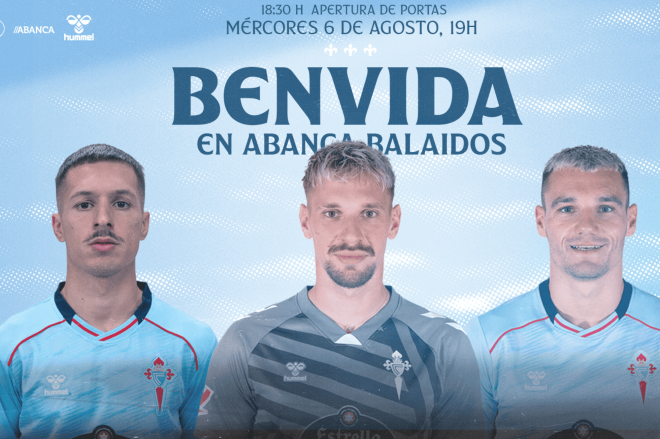 Presentación de Radu, Bryan Zaragoza y Jutglà (Foto: Celta).