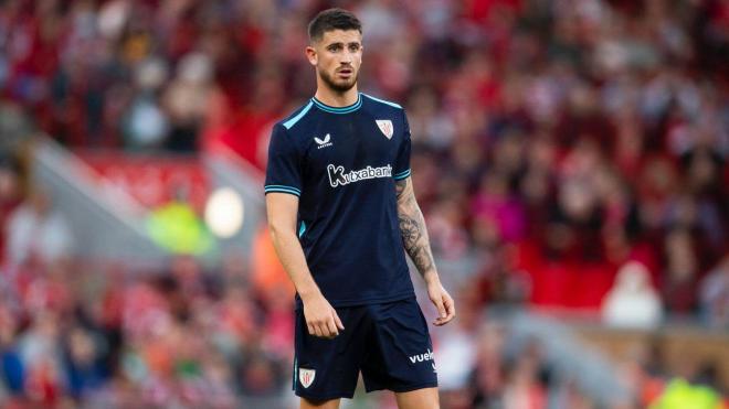 Oihan Sancet, en pretemporada ante el Liverpool en Anfield (Foto: Athletic Club).