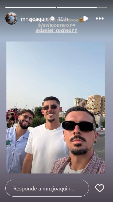 Dani Sánchez, Javi Montero y Joaquín Muñoz, juntos en Málaga (Foto: Instagram).