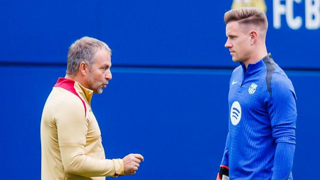 Hansi Flick y Ter Stegen (Fuente: Europa Press)