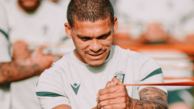 Brian Ocampo, en un entrenamiento del Cádiz (Foto: CCF).