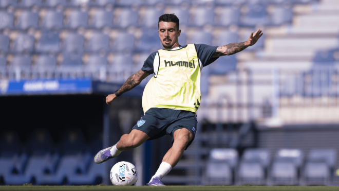 Joaquín Muñoz, en una sesión del Málaga (Foto: MCF).